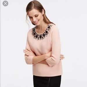 NWOT jeweled neck Ann Taylor sweater